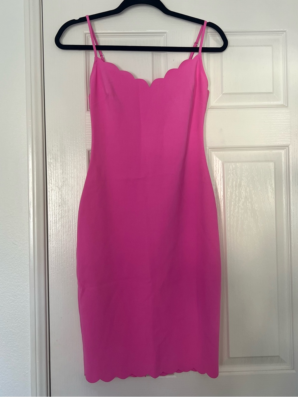 Likely Fuchsia Scalloped Mini Dress